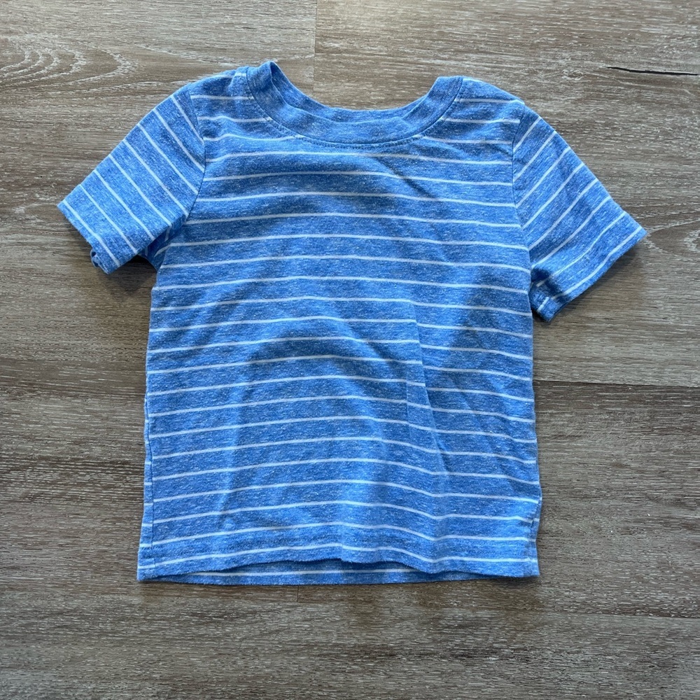 Jumping Beans Blue and White Striped Short Sleeve Tee